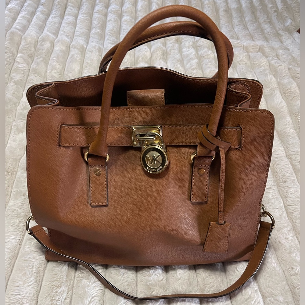 Michael Kors • Brown Hamilton Saffiano Leather Purse